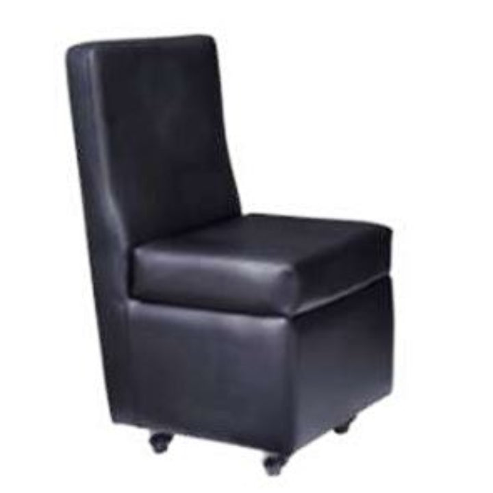 Delmore - Stool DL0003 – Low-Height Pedicure Stool with Cushioned Seat, Backrest & Smooth Mobility Wheels