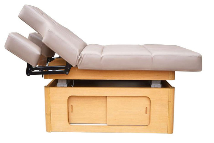 Delmore - TAKSH Electric Spa Table – 4-Motor Adjustable Premium Spa Bed with Dual-Side Storage & Pneumatic Armrests