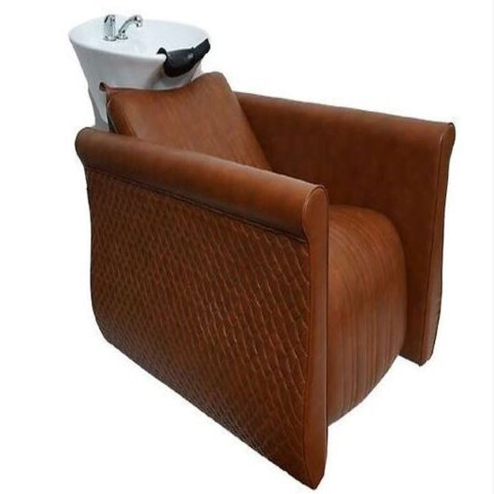 Delmore - Texas Luxury Electric Shampoo Station – Ergonomic Reclining Seat with Adjustable Ceramic Basin & Premium Leatherette