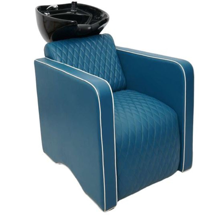 Delmore - Vistara Upgrade Electric Shampoo Station – Relaxed Design with Electric Footrest & Adjustable Ceramic Basin