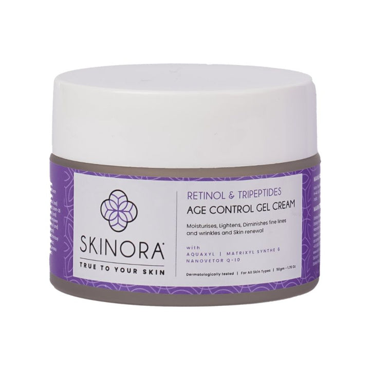 Skinora Age Control Gel Cream| With Retinol & Tripeptides| Skin Rejuvenation & Wrinkle Filling Action| For All Skin Types| Lightens & Diminishes Fine Lines| For Young & Firm-Looking Skin - 50gm