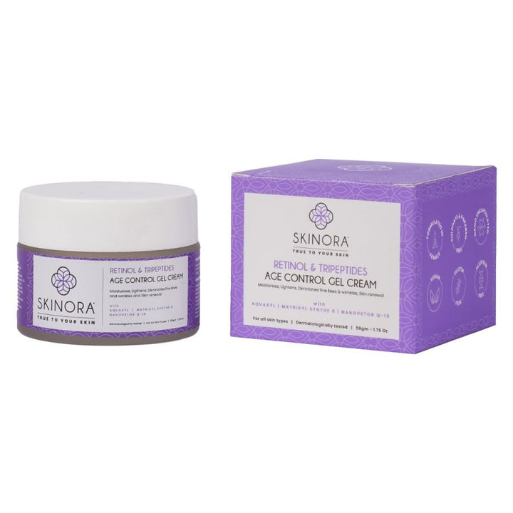 Skinora Age Control Gel Cream| With Retinol & Tripeptides| Skin Rejuvenation & Wrinkle Filling Action| For All Skin Types| Lightens & Diminishes Fine Lines| For Young & Firm-Looking Skin - 50gm