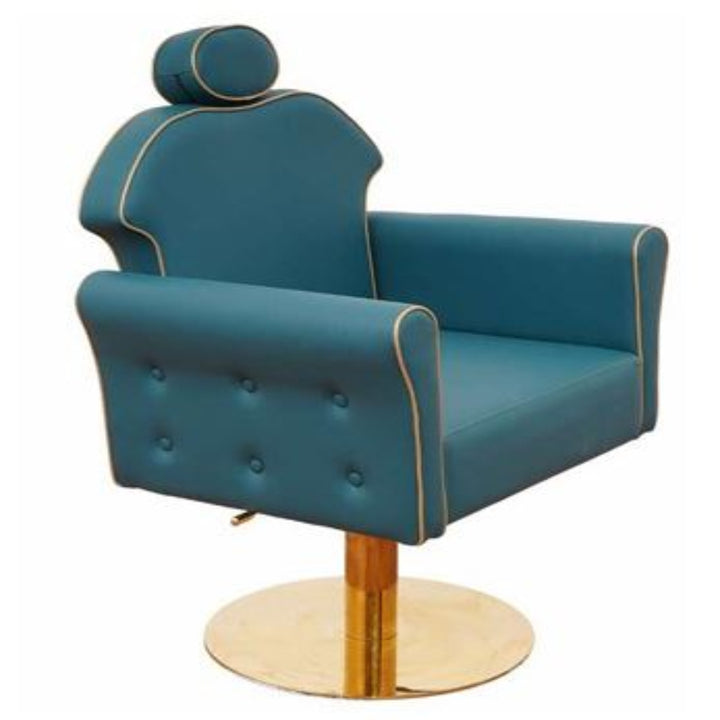 Allure Unisex Styling Chair – Hydraulic Reclining Salon Chair with Adjustable Headrest (Stainless Steel & Gold Base Options)