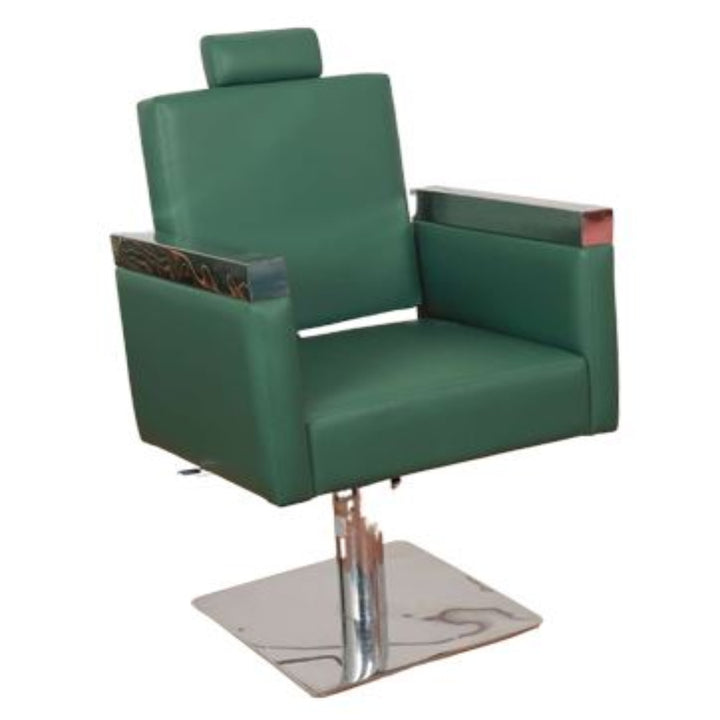 Belle Unisex Styling Chair – Hydraulic Reclining Salon Chair with Adjustable Headrest (Stainless Steel & Gold Base Options)