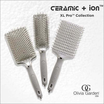 Olivia Garden Ceramic + Ion XL PRO Large Paddle Brush (1 Unit)
