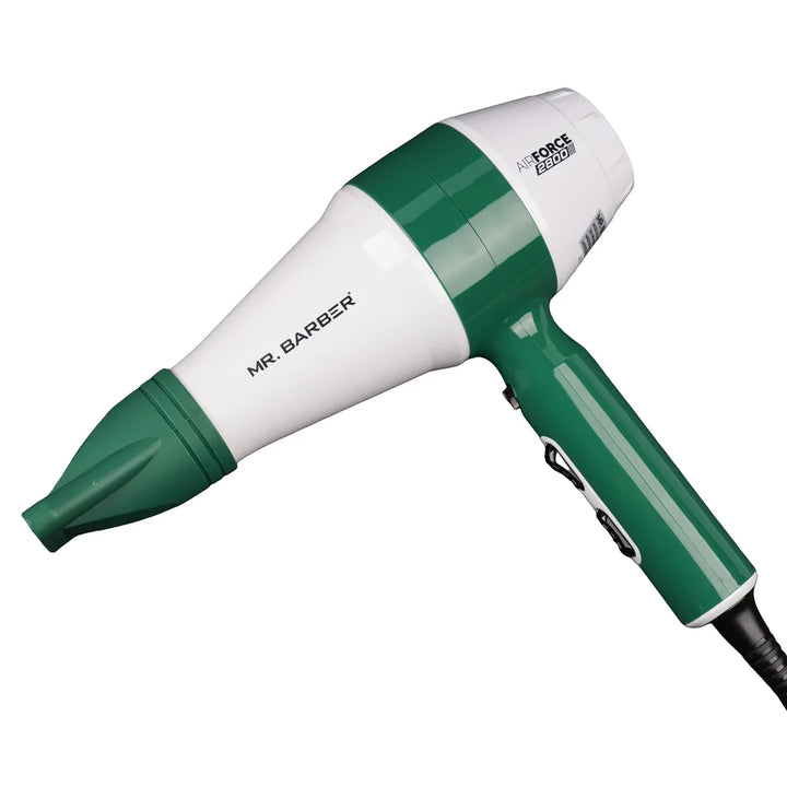 Mr. Barber Air Force 2800 Hair Dryer 2000W | Powerful AC Motor, Fast Drying, Heat Protection, Professional Salon Hair Dryer (MB-AFG)
