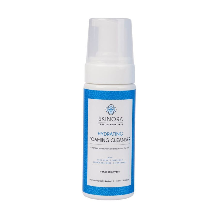 Skinora Hydrating Foaming Cleanser| With Aloe Vera & Panthenol| For All Skin Types| Cleanses, Moisturizes & Nourishes| For Soft and Supple Skin - 150 ml