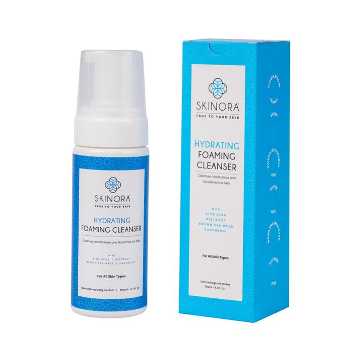 Skinora Hydrating Foaming Cleanser| With Aloe Vera & Panthenol| For All Skin Types| Cleanses, Moisturizes & Nourishes| For Soft and Supple Skin - 150 ml