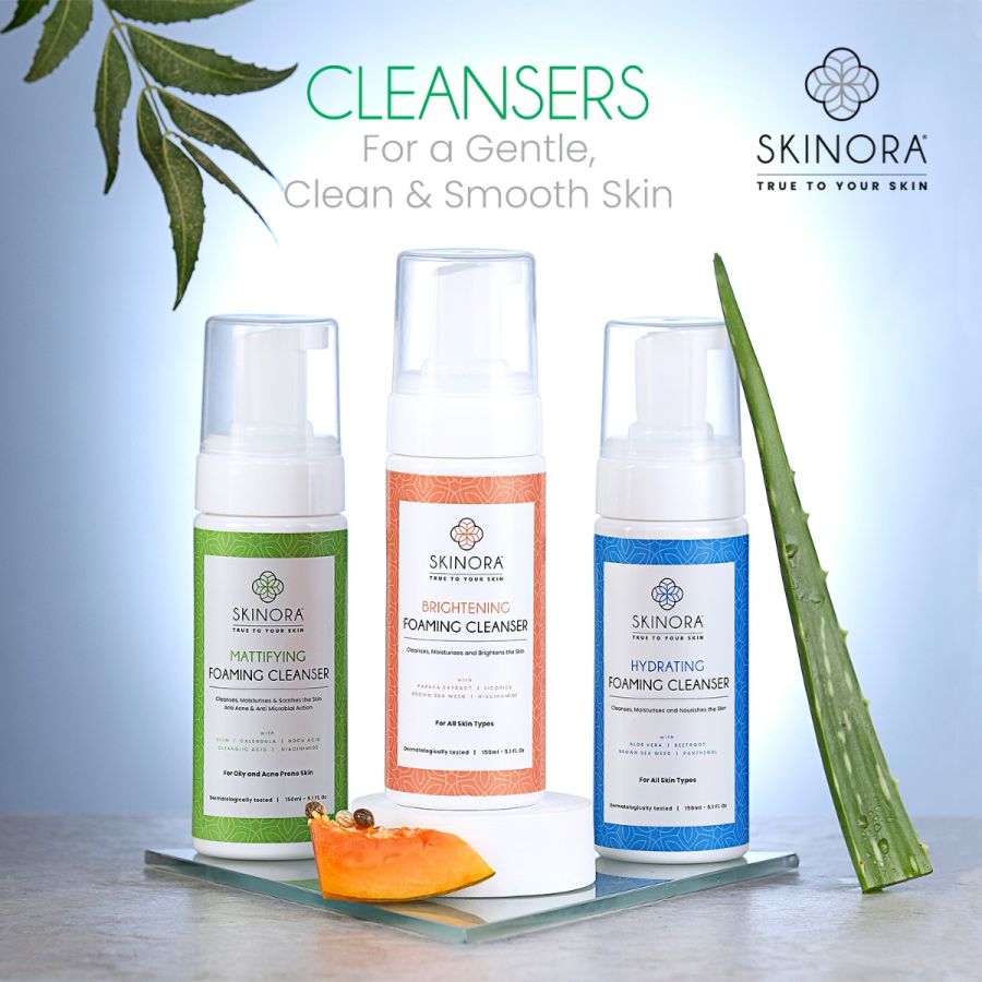 Skinora Mattifying Foaming Cleanser| With Niacinamide & Oleanolic Acid| For Oily & Acne Prone Skin| Anti-Acne & Anti-Microbial Action| Cleanses, Moisturizes & Soothes - 150 ml