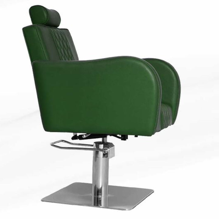 Nexus Unisex Styling Chair – Hydraulic Reclining Salon Chair with Adjustable Headrest (Stainless Steel & Gold Base Options)
