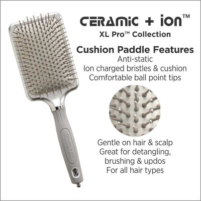 Olivia Garden Ceramic + Ion XL PRO Large Paddle Brush (1 Unit)