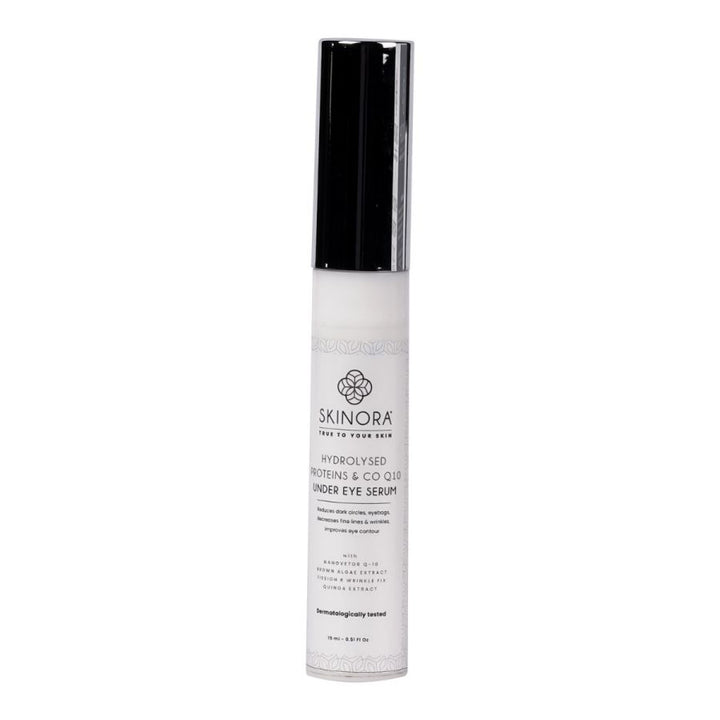 Skinora Hydrolysed Proteins & CO Q10 Under Eye Serum| With Nanovetor Q-10|For Ageless eyes| Removes Dark Circles| Erases Crow’s feet| Remedies Puffiness| For All Skin Types|15ml