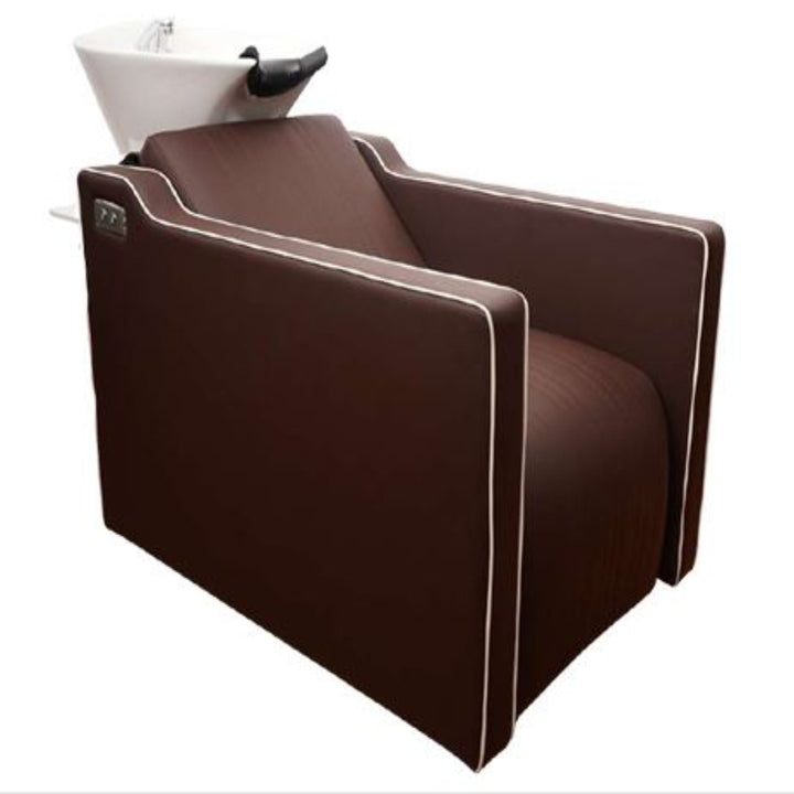 Delmore - Wave Luxury Electric Shampoo Station – Ergonomic Reclining Seat with Adjustable Ceramic Basin & Premium Leatherette